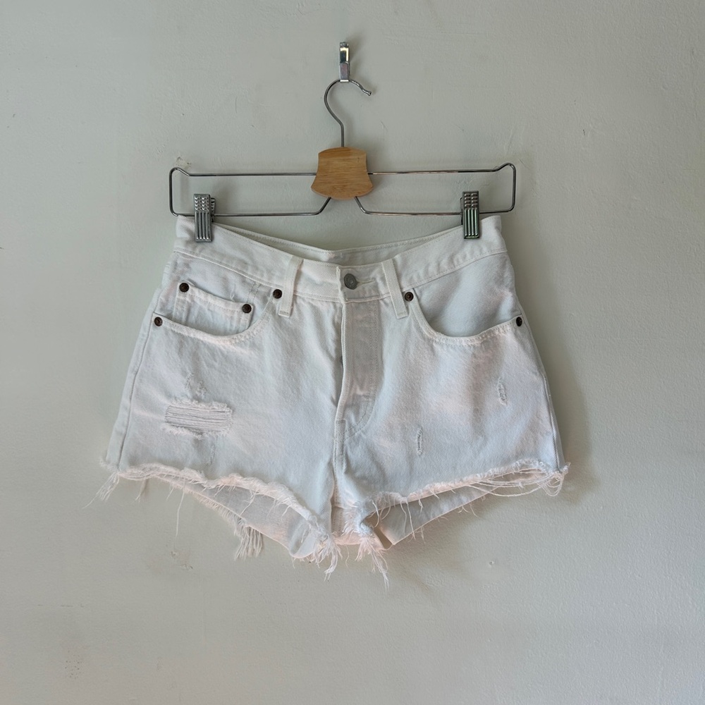White Levi's Jean Shorts